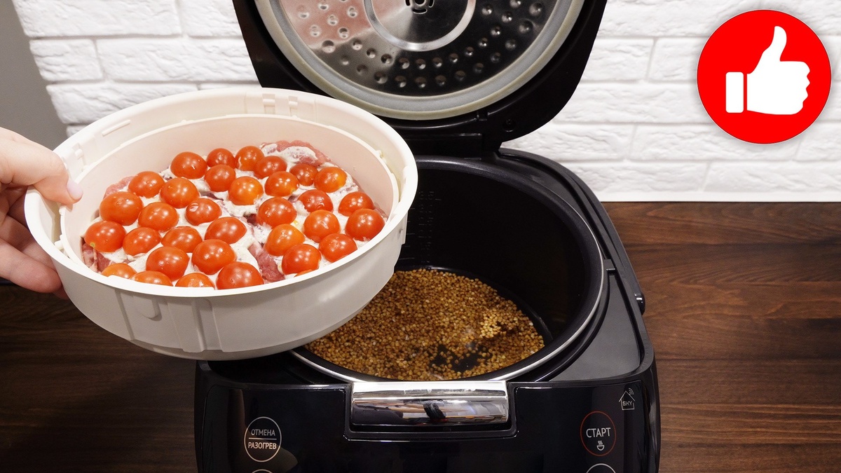 Вкусное и полезное: свинина на пару с гречкой в мультиварке