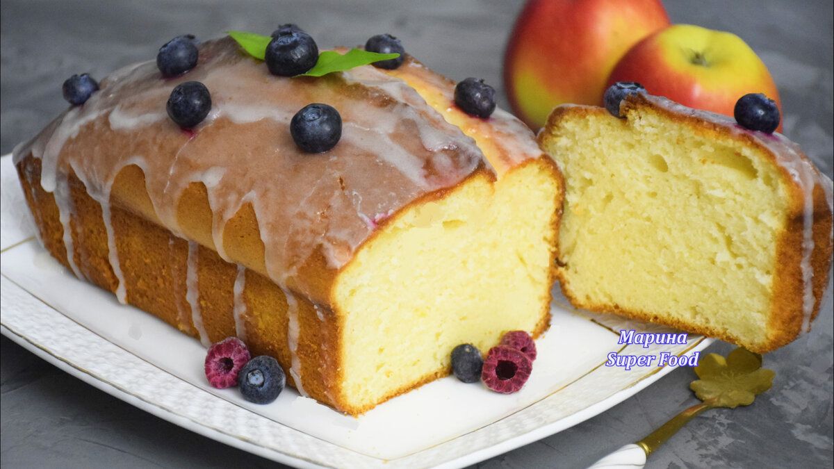 Нежный лимонный кекс: простое наслаждение с кисло-сладкой глазурью