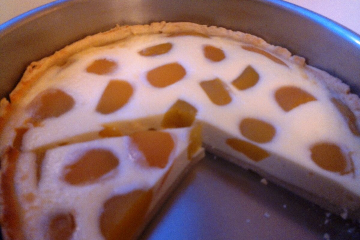 Волшебный пирог с абрикосами и творогом