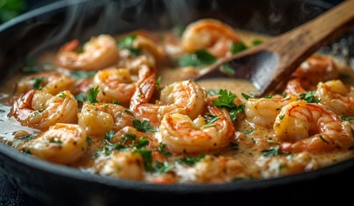 Как приготовить ароматные креветки в нежном сливочно-чесночном соусе