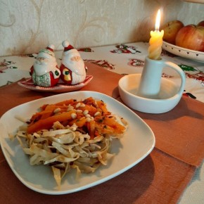 Вкусный вечер: Паста из лаваша с тыквенной заправкой