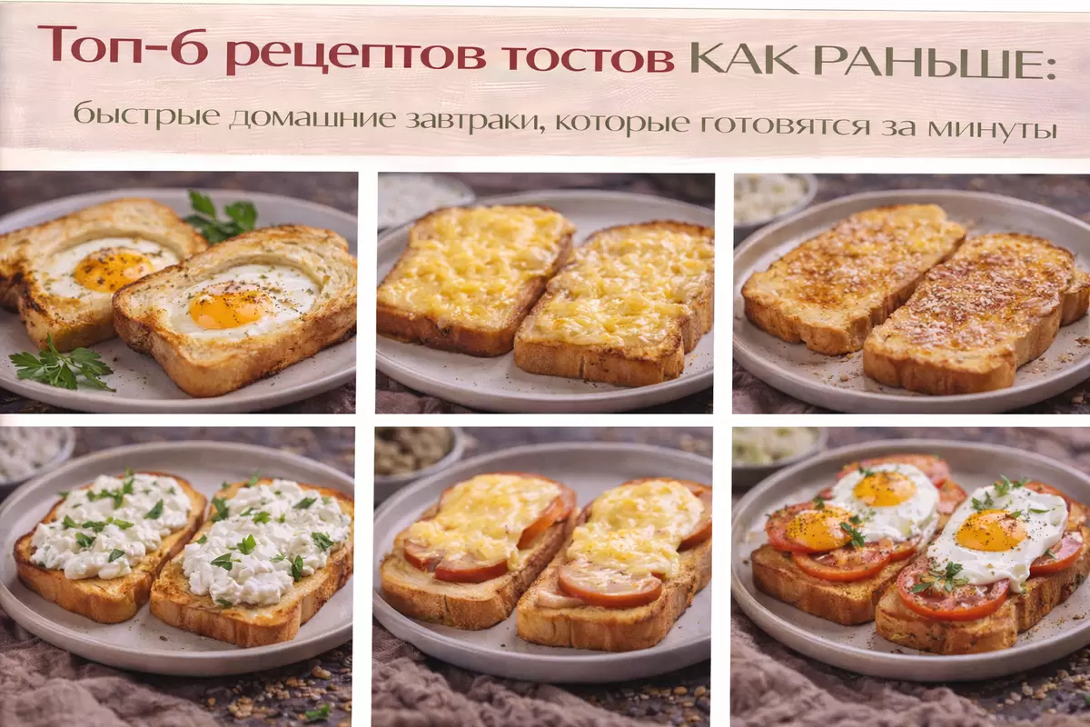 От классики до сладостей: шесть быстрых тостов для идеального утра